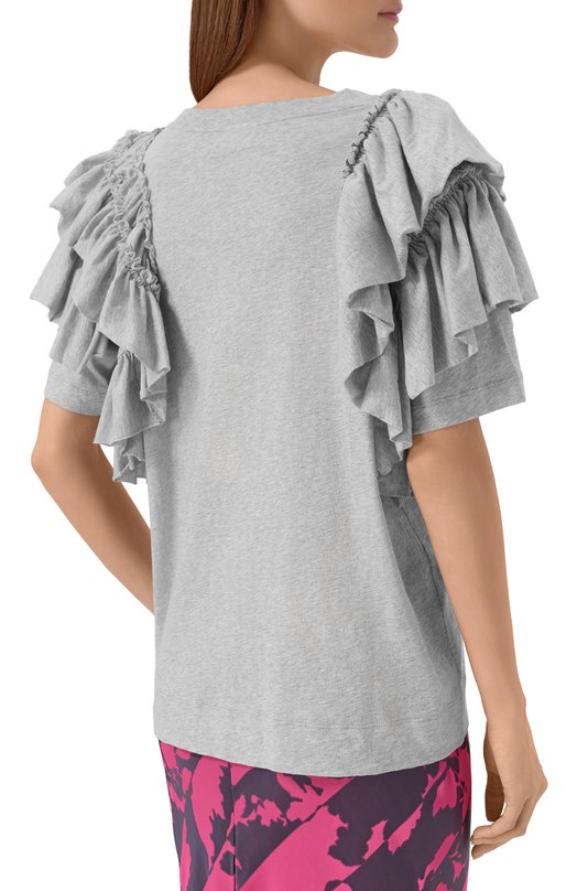 Хлопковая футболка Dries Van Noten 011143/3606 Серый  011143/3606 Фото 4