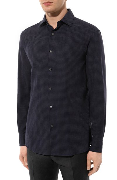 Рубашка из хлопка и кашемира ZEGNA, арт. SRF5/UEX45A8, фото 3