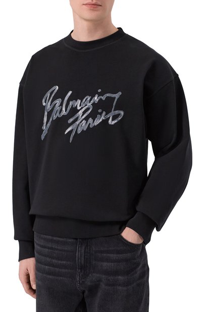 Хлопковый свитшот BALMAIN, арт. GH1JQ130/BD41, фото 3