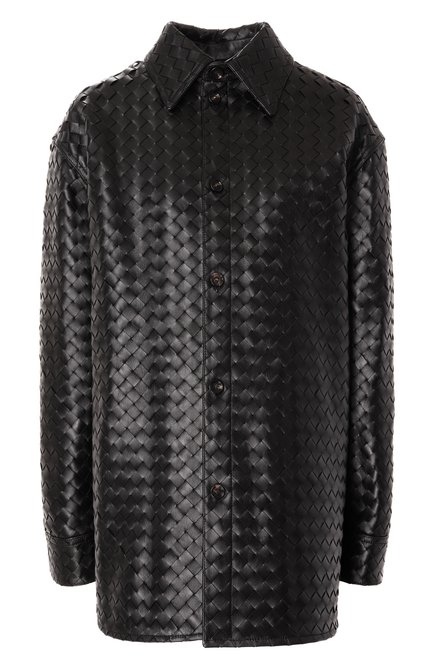 Женская кожаная рубашка BOTTEGA VENETA черного цвета по цене 0 руб., арт. 813044/V2JG0 | Фото 1