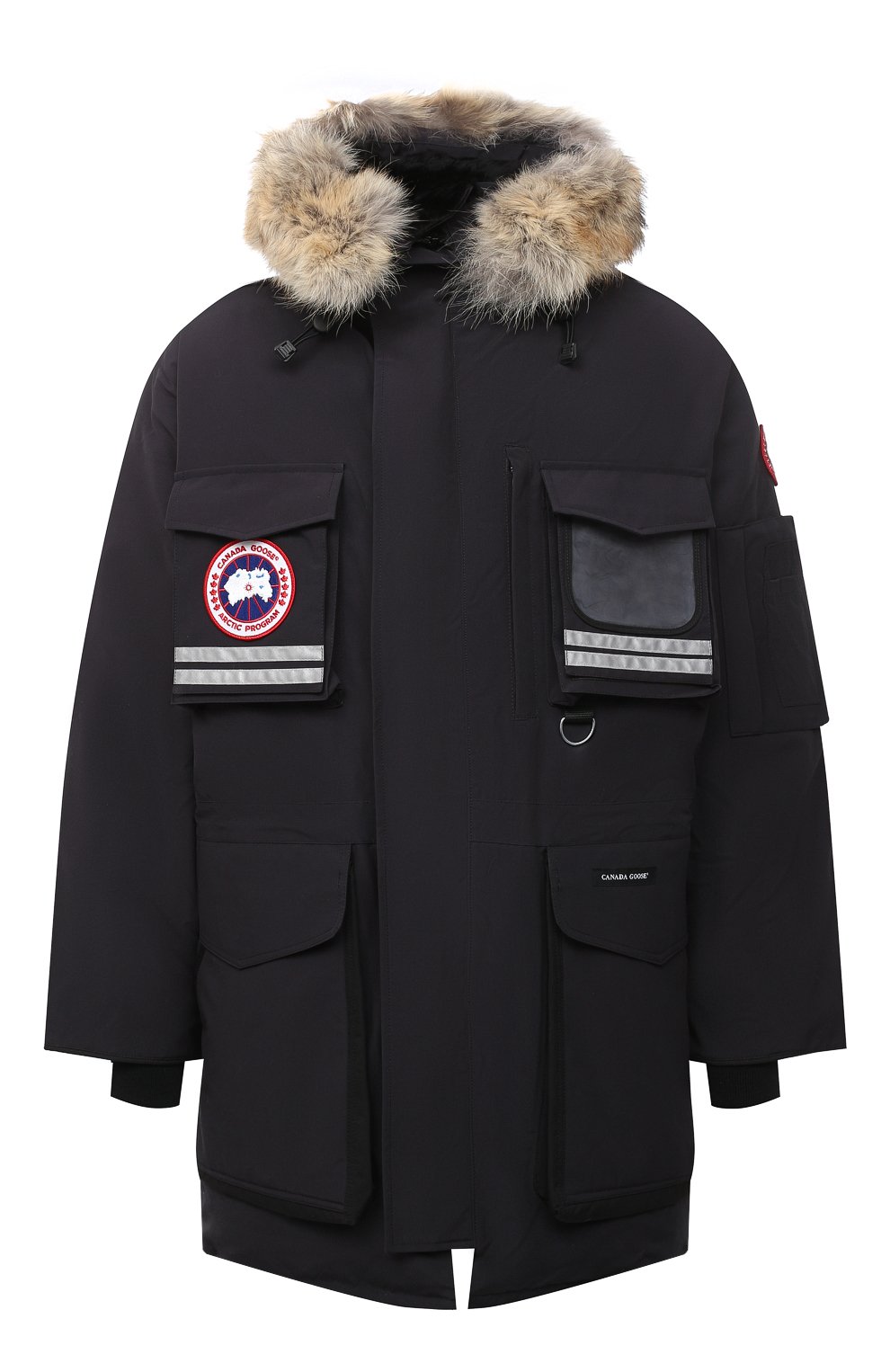 Мужская пуховая парка snow mantra с меховой отделкой CANADA GOOSE темно-синего цвета, арт. 9501M | Фото 1 (Кросс-КТ: парка, Пуховик; Мужское Кросс-КТ: пуховик-короткий, Пуховик-верхняя одежда, Верхняя одежда; Рукава: Длинные; Длина (верхняя одежда): До середины бедра; Материал внешний: Синтетический материал; Материал сплава: Проставлено; Материал подклада: Синтетический материал; Драгоценные камни: Проставлено; Материал утеплителя: Пух и перо)