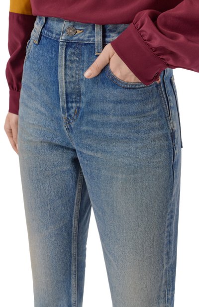 Джинсы SAINT LAURENT синего цвета по цене 154500 руб., арт. 813269/Y11CA, фото 5 Джинсы SAINT LAURENT, арт. 813269/Y11CA, фото 5