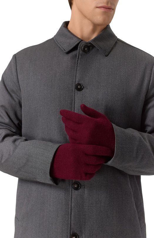 Кашемировые перчатки Allude 255/92000 Бордовый  255/92000 Фото 2