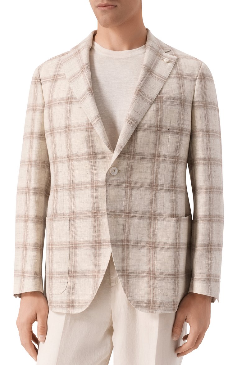 Пиджак изо льна и шерсти LUIGI BIANCHI, арт. 2403/52077, фото 5