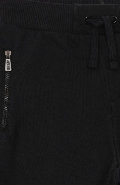 Хлопковые джоггеры MOSCHINO черного цвета по цене 19300 руб., арт. HUP08L/LCA77/10-14, фото 3 Хлопковые джоггеры MOSCHINO, арт. HUP08L/LCA77/10-14, фото 3