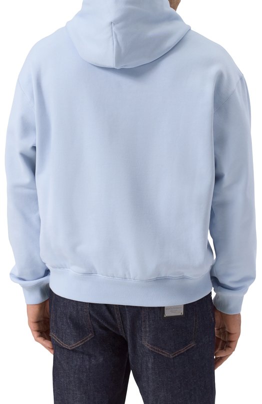 Хлопковое худи Dolce & Gabbana G9ZU0T/G7F2G Голубой  G9ZU0T/G7F2G Фото 4