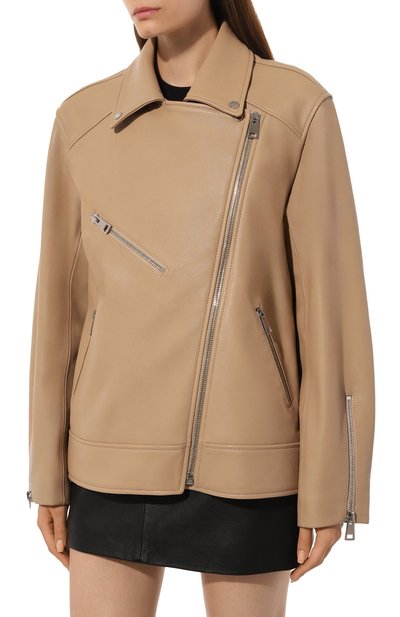 Кожаная куртка MASLOV бежевого цвета по цене 127600 руб., арт. SMW101, фото 3 Кожаная куртка MASLOV, арт. SMW101, фото 3