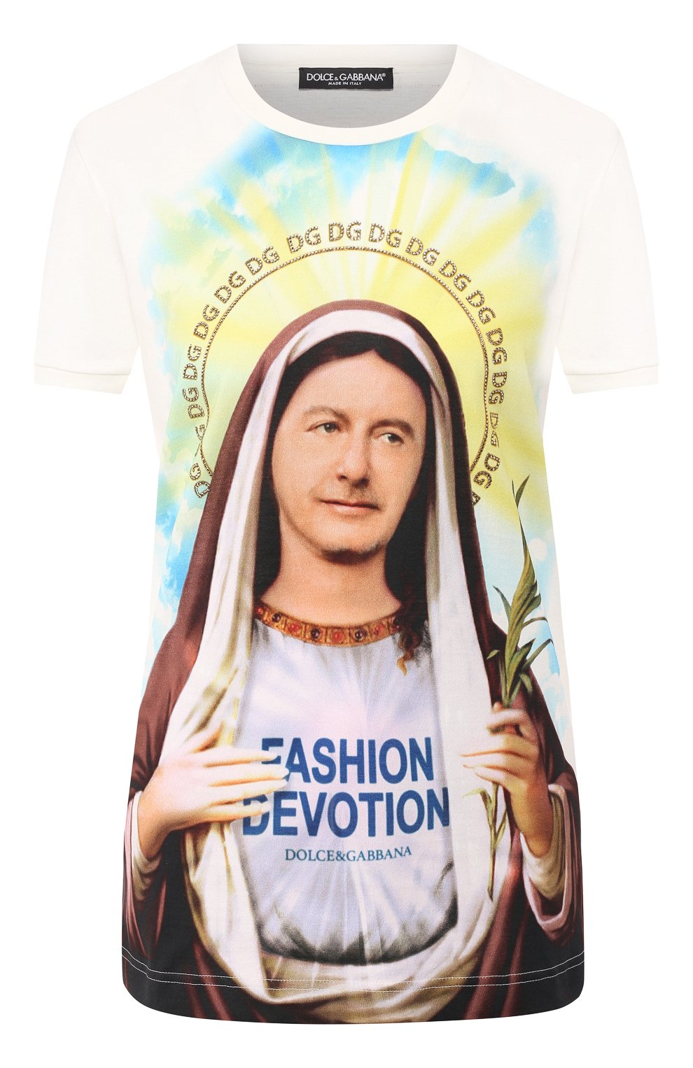 Хлопковая футболка DOLCE & GABBANA разноцветного цвета по цене 65200 руб., арт. F8K74Z/HH7I8, фото 1 Хлопковая футболка DOLCE & GABBANA, арт. F8K74Z/HH7I8, фото 1