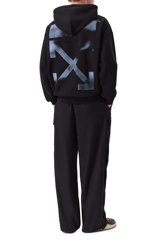 Хлопковое худи Off-White 0MBB085F25FLE00H Чёрный  0MBB085F25FLE00H Фото 2