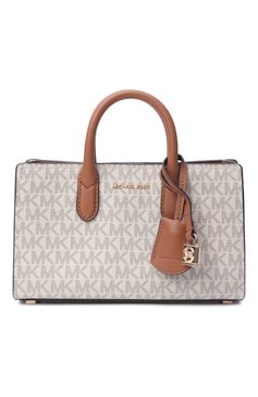 Женская сумка scarlett xs MICHAEL MICHAEL KORS бежевого цвета, арт. 32F4GETC0B | Фото 8 (Материал сплава: Проставлено; Размер: small; Ремень/цепочка: На ремешке; Драгоценные камни: Проставлено; Материал: Экокожа, Канва)