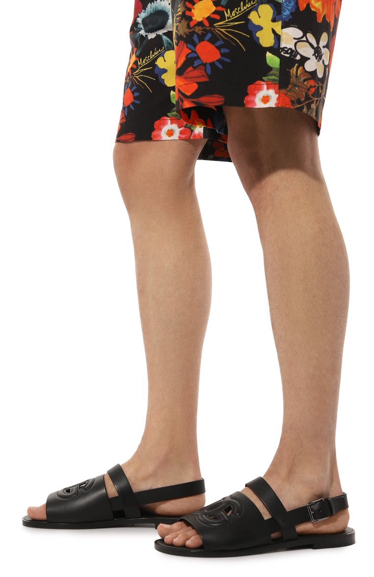 Мужские кожаные сандалии DOLCE & GABBANA черного цвета, арт. A80433/A0602 | Фото 3 (Нос: Не проставлено; Материал внутренний: Натуральная кожа; Материал внешний: Натуральная кожа)