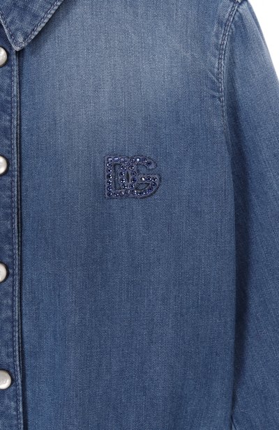 Джинсовая рубашка DOLCE & GABBANA синего цвета по цене 44150 руб., арт. L56S66/LDD84, фото 3 Джинсовая рубашка DOLCE & GABBANA, арт. L56S66/LDD84, фото 3