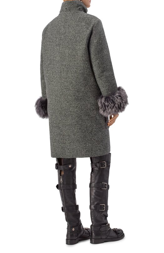 Шерстяной пуховик Dolce & Gabbana F9S84T/FMZAU Серый  F9S84T/FMZAU Фото 6