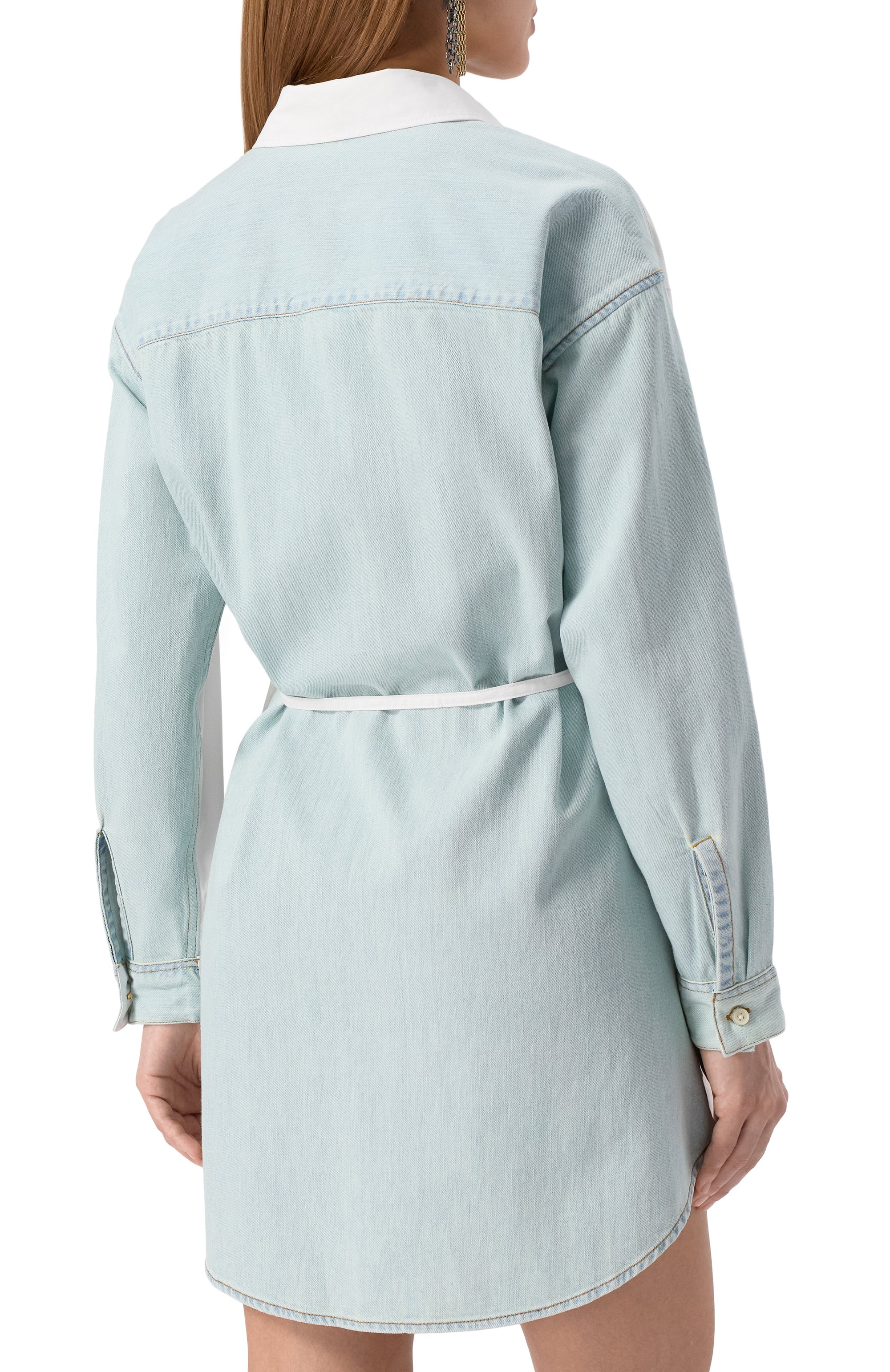 Комбинированное платье-рубашка DIESEL, арт. A17387/0CBCP, фото 4