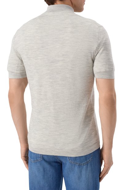 Поло из шерсти и шелка KITON, арт. UMM059202, фото 4