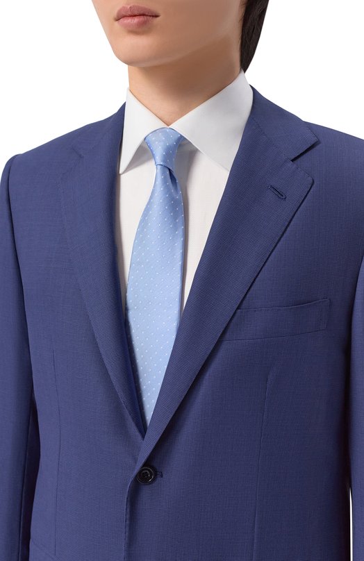 Шелковый галстук BOSS 50562064 Голубой  50562064 Фото 2