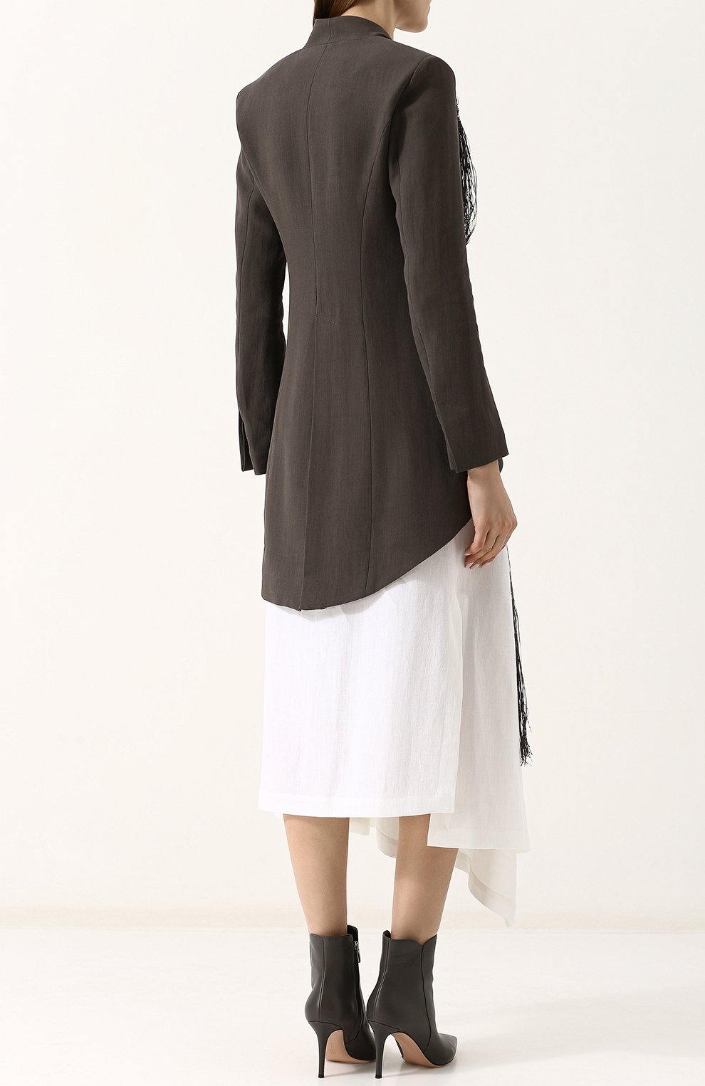 Удлиненный жакет асимметричного кроя  ISABEL BENENATO, арт. WW02RS18, фото 4