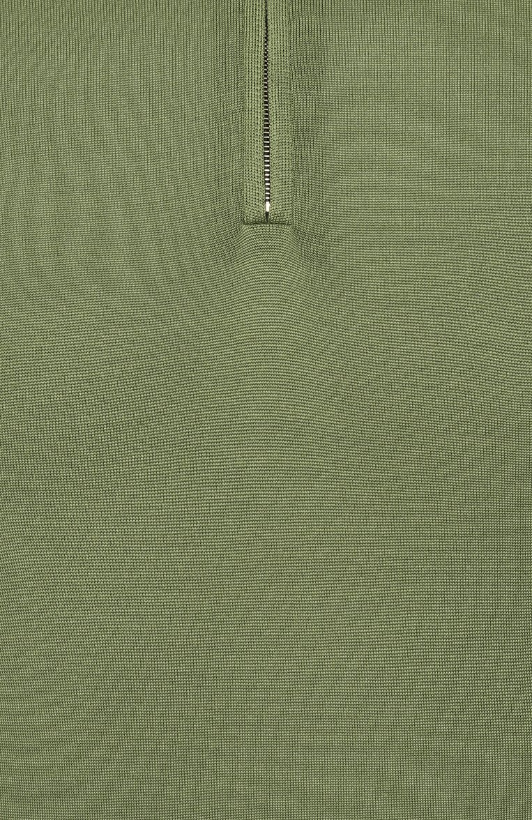 Мужское шелковое поло STEFANO RICCI зеленого цвета, арт. K616215P31/F25101 | Фото 6 (Рукава: Короткие; Материал внешний: Шелк; Длина (для топов): Стандартные; Застежка: Молния; Принт: Без принта; Стили: Кэжуэл, Милитари; Кросс-КТ: Трикотаж)