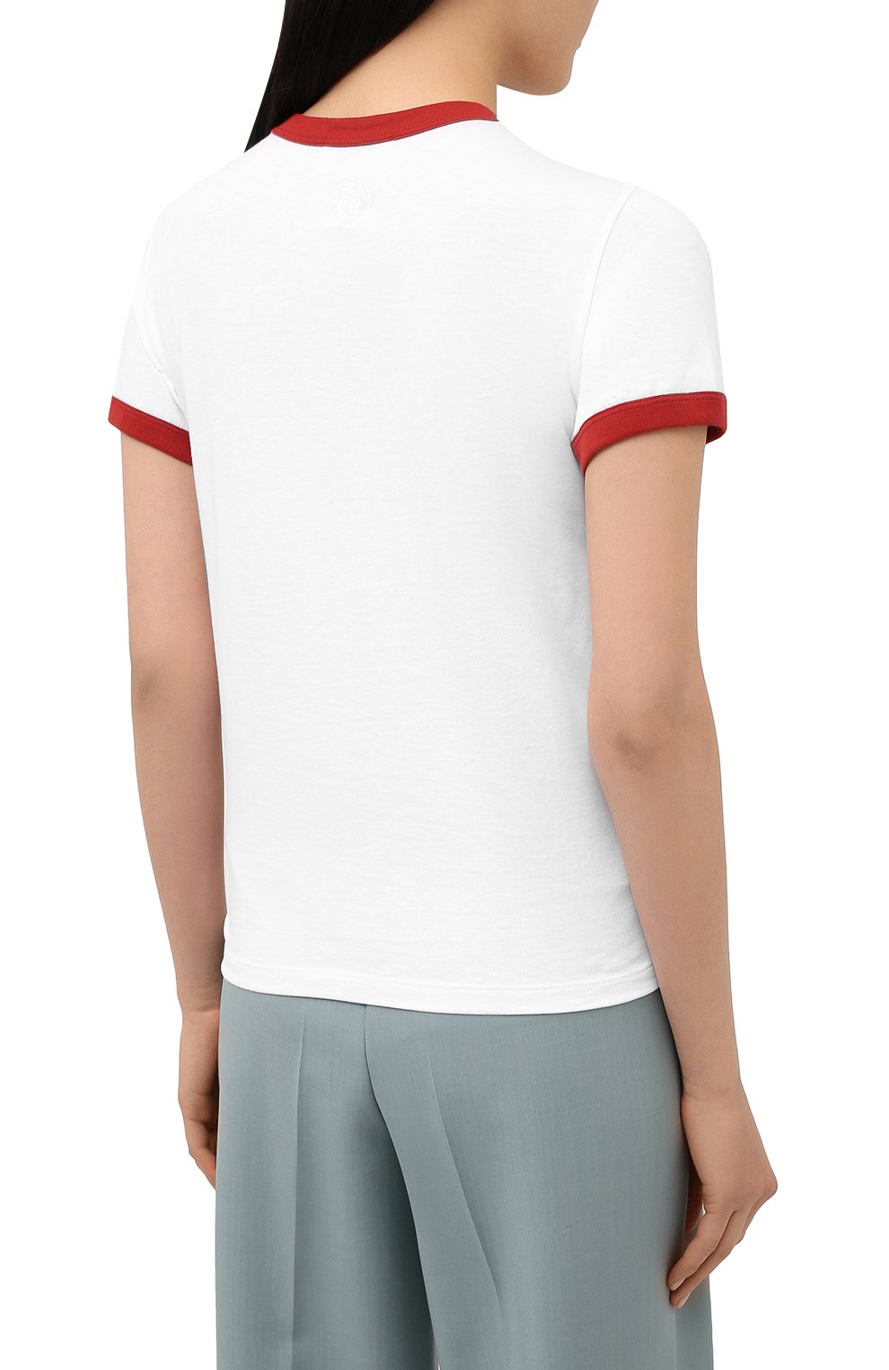 Хлопковая футболка LANVIN белого цвета по цене 26500 руб., арт. RW-T0688J-JR54-P21, фото 4 Хлопковая футболка LANVIN, арт. RW-T0688J-JR54-P21, фото 4