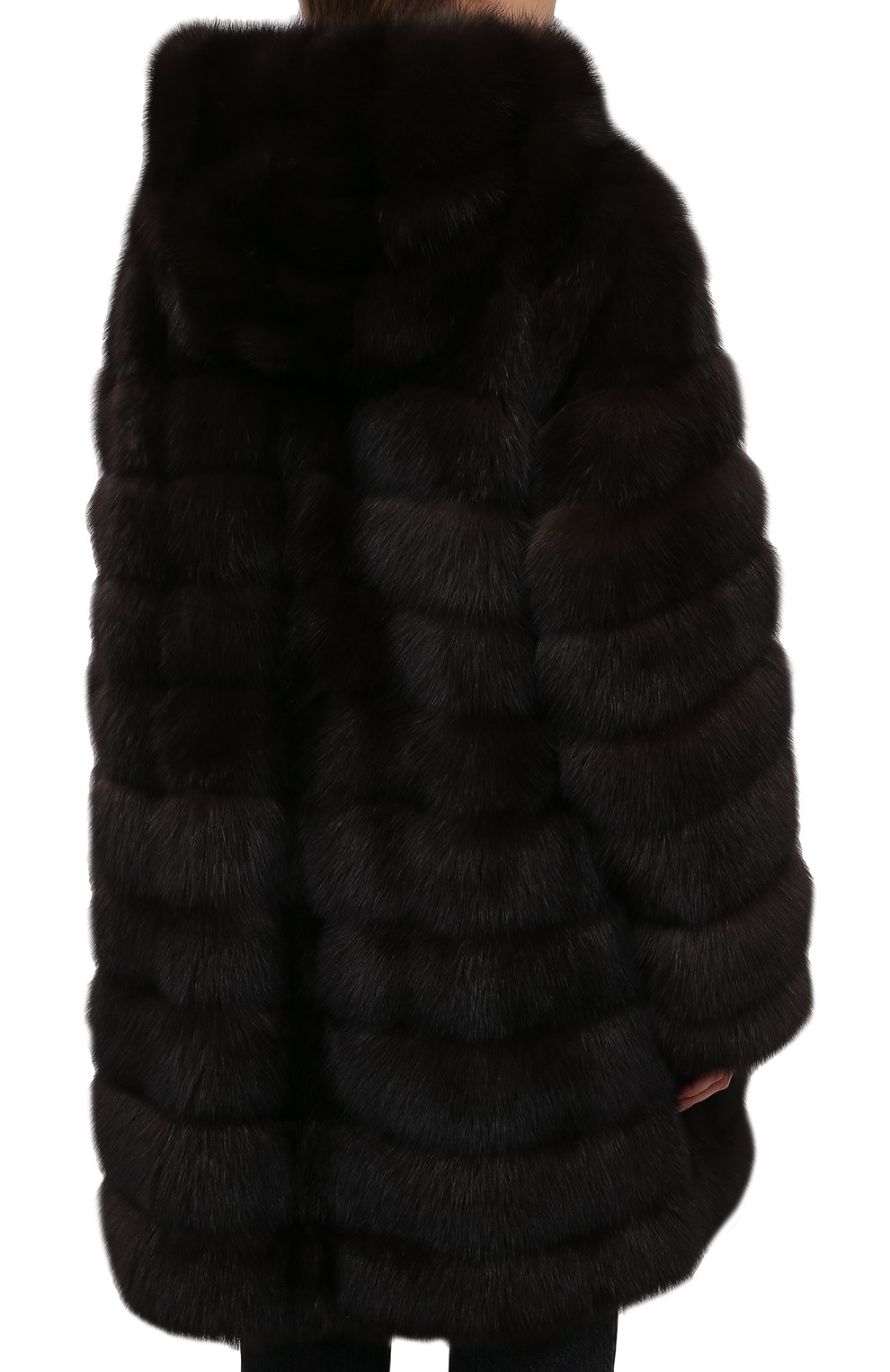 Двусторонняя шуба из меха соболя MANZONI24, арт. 21M551-ZNY/EXTRA DARK/48-52, фото 4