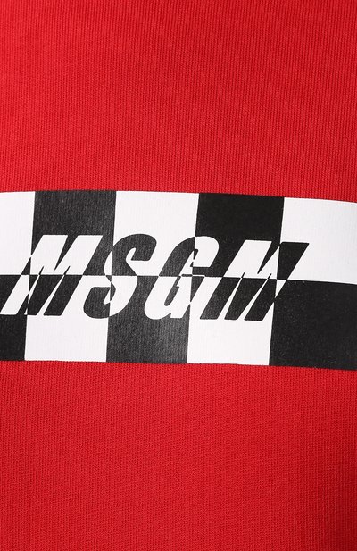 Хлопковый свитшот MSGM красного цвета по цене 15200 руб., арт. 2742MDM193 195799, фото 5 Хлопковый свитшот MSGM, арт. 2742MDM193 195799, фото 5