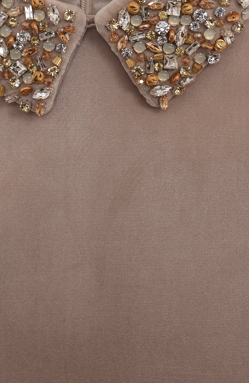 Бархатное платье IL GUFO бежевого цвета по цене 55500 руб., арт. A24VL595V0016/2A-4A, фото 3 Бархатное платье IL GUFO, арт. A24VL595V0016/2A-4A, фото 3