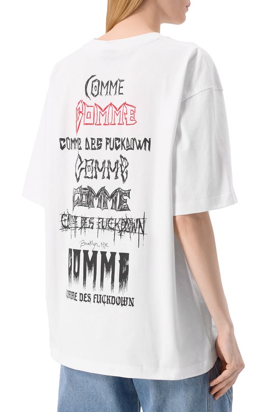 Хлопковая футболка Comme des Fuckdown CFABW01313 Белый  CFABW01313 Фото 4