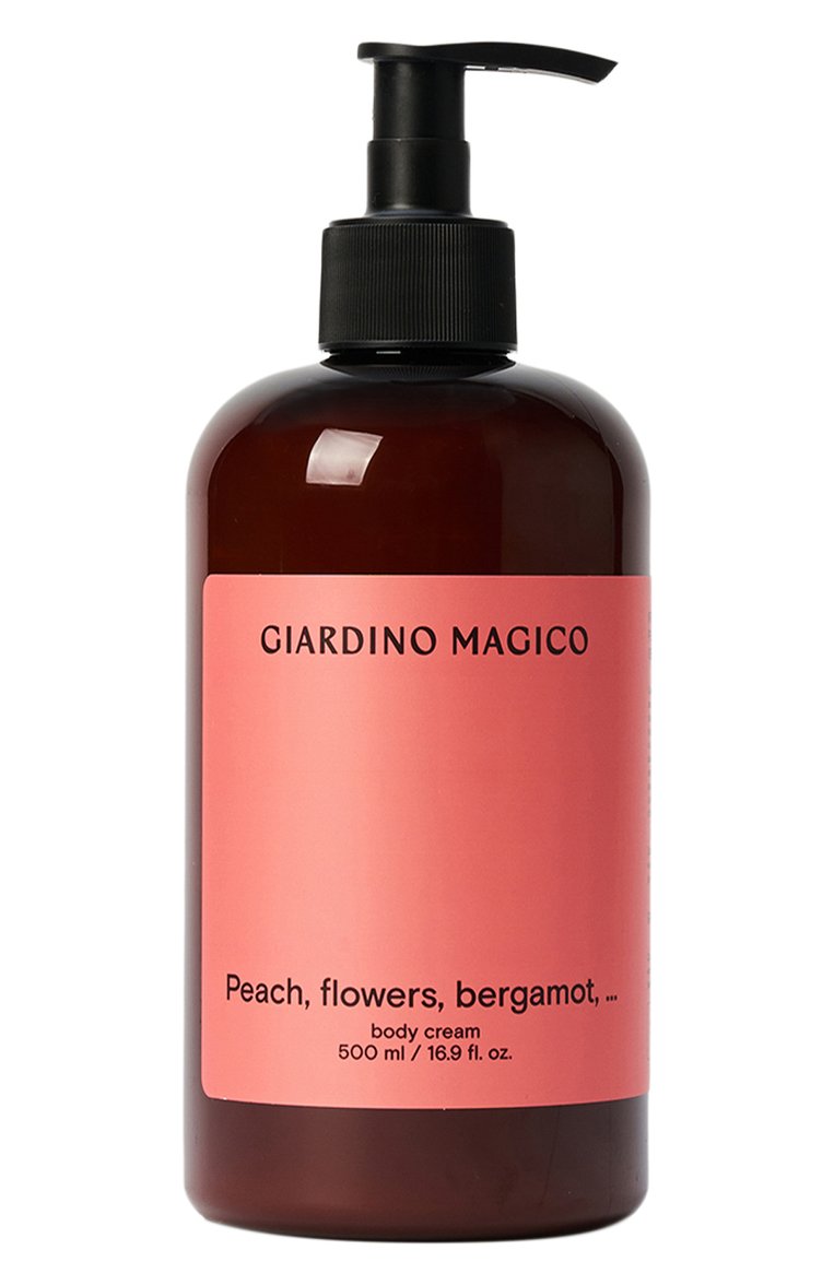 Крем для тела peach, flowers, bergamot,… (500ml) GIARDINO MAGICO бесцветного цвета, арт. 4640200326065 | Фото 1 (Нос: Не проставлено; Региональные ограничения белый список (Axapta Mercury): Не проставлено; Тип продукта: Кремы; Назначение: Для тела; Косметика кросс-кт: Уход У)