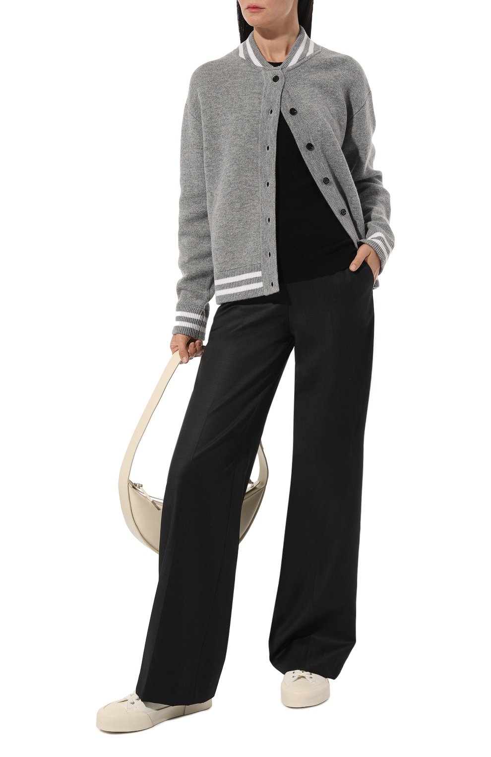 Кардиган из шерсти и кашемира ALLUDE серого цвета по цене 69950 руб., арт. 235/17710, фото 2 Кардиган из шерсти и кашемира ALLUDE, арт. 235/17710, фото 2