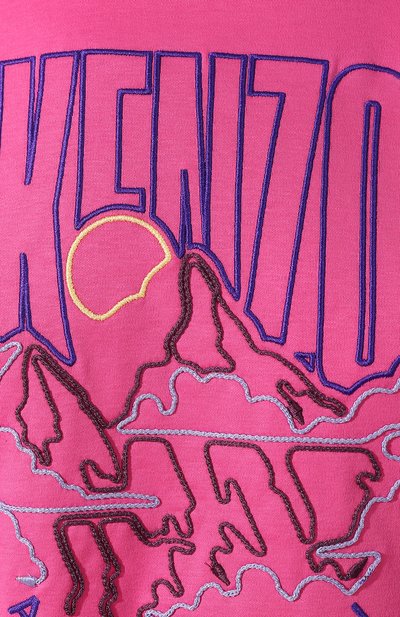 Хлопковая футболка KENZO фуксия цвета по цене 27600 руб., арт. F962TS950939, фото 5 Хлопковая футболка KENZO, арт. F962TS950939, фото 5