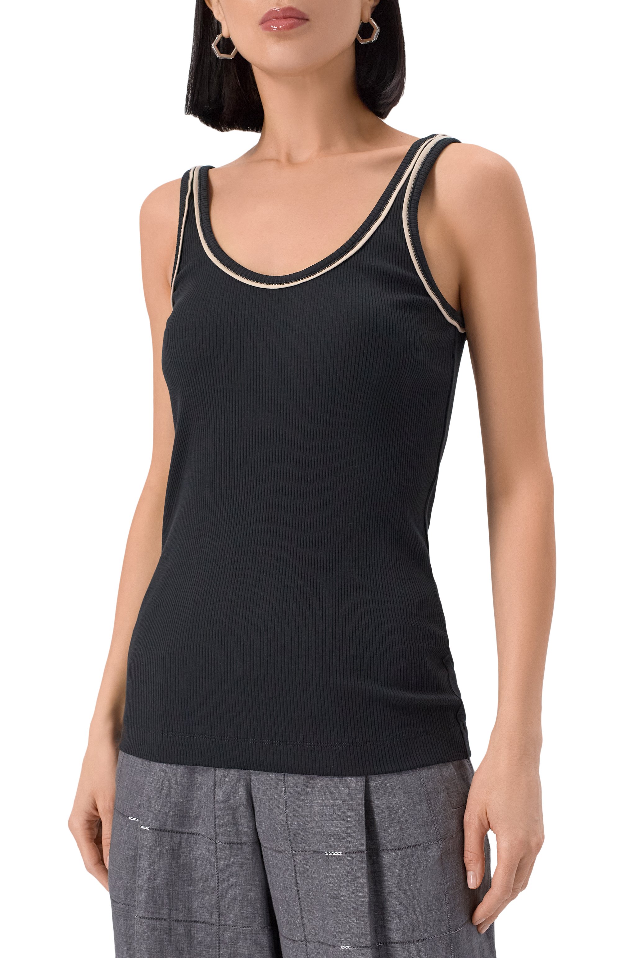 Хлопковая майка BRUNELLO CUCINELLI, арт. MG902FP320, фото 3