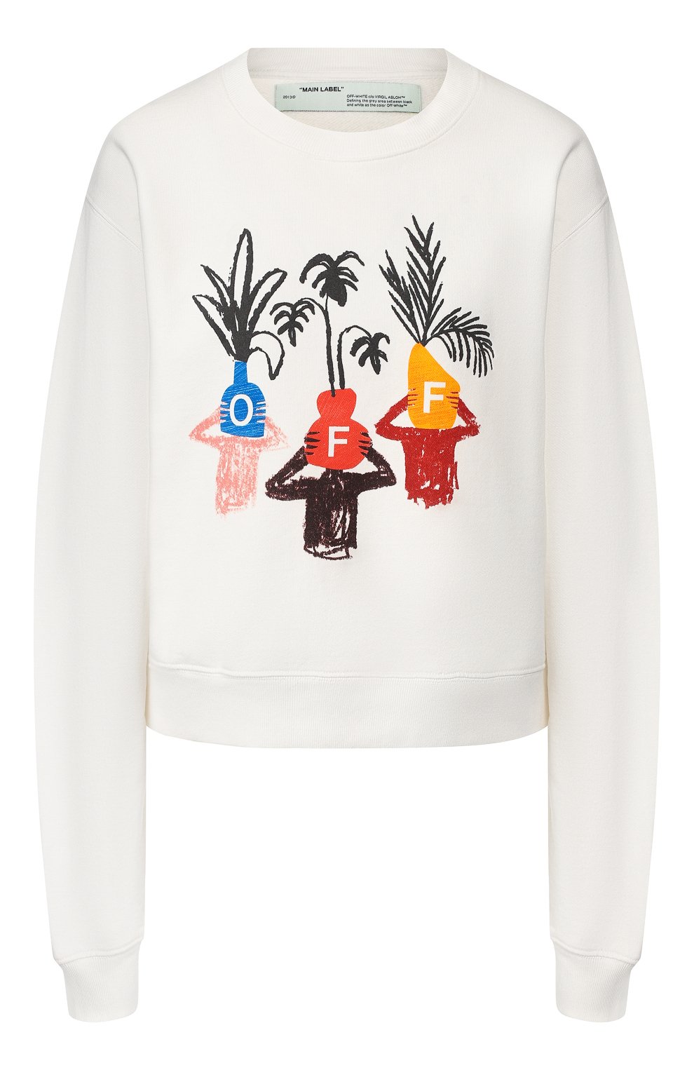 Свитшот с принтом OFF-WHITE белого цвета по цене 32900 руб., арт. 0WBA026E190030640188, фото 1 Свитшот с принтом OFF-WHITE, арт. 0WBA026E190030640188, фото 1