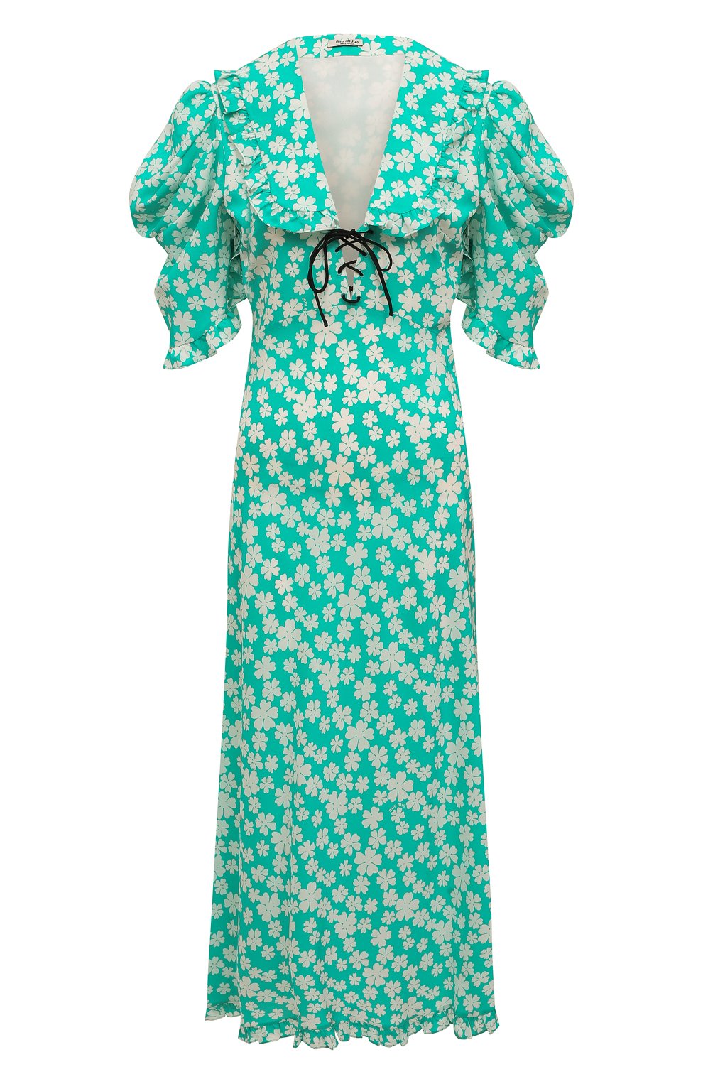 Шелковое платье MIU MIU бирюзового цвета по цене 240000 руб., арт. MF4522-10MA-F0G1S, фото 1 Шелковое платье MIU MIU, арт. MF4522-10MA-F0G1S, фото 1