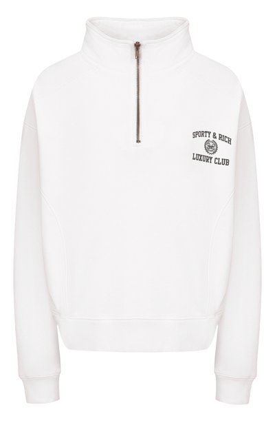 Женский хлопковый анорак SPORTY AND RICH, арт. ST0998842WH01/S&amp;R LUXURY CLUB QUARTER ZIP