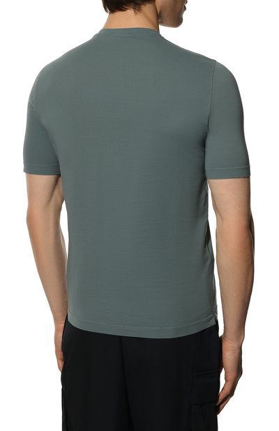 Хлопковая футболка KIRED серо-голубого цвета по цене 16650 руб., арт. WBACI0MW7521022002, фото 4 Хлопковая футболка KIRED, арт. WBACI0MW7521022002, фото 4