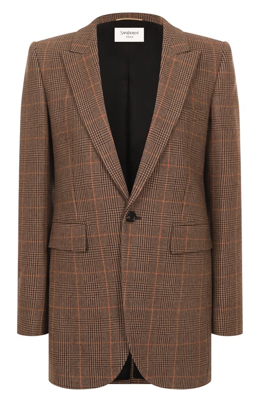 Жакет из шерсти и кашемира Saint Laurent 832778/Y3J45 Коричневый 832778/Y3J45