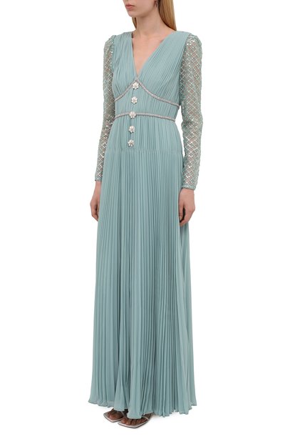 Платье SELF-PORTRAIT голубого цвета по цене 68500 руб., арт. PF21-060, фото 3 Платье SELF-PORTRAIT, арт. PF21-060, фото 3