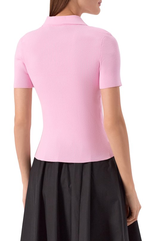 Поло из вискозы MSGM 4041MDM201/267297 Розовый  4041MDM201/267297 Фото 4