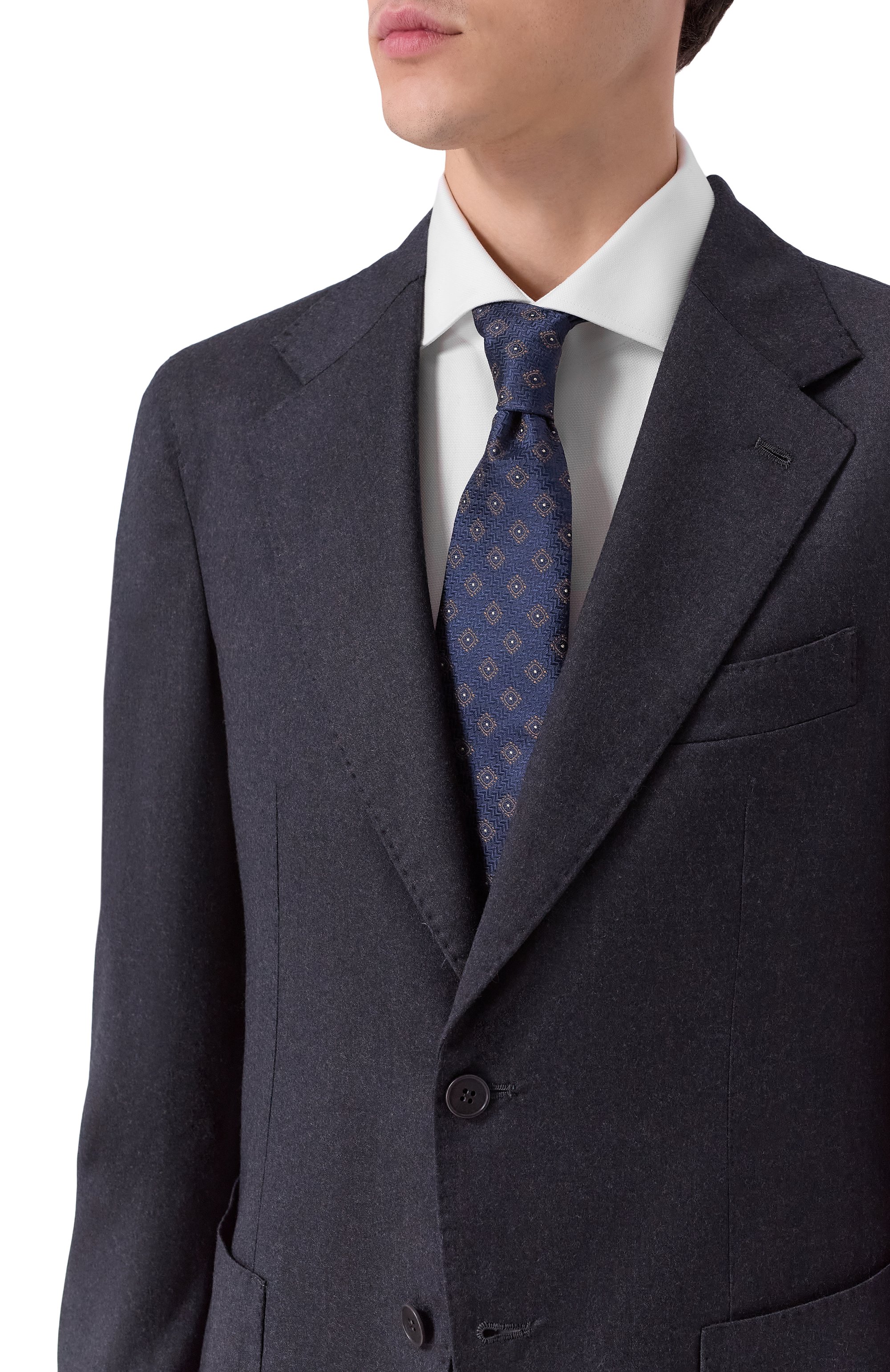 Шелковый галстук BRUNELLO CUCINELLI темно-синего цвета по цене 39600 руб., арт. MI8850018, фото 2 Шелковый галстук BRUNELLO CUCINELLI, арт. MI8850018, фото 2