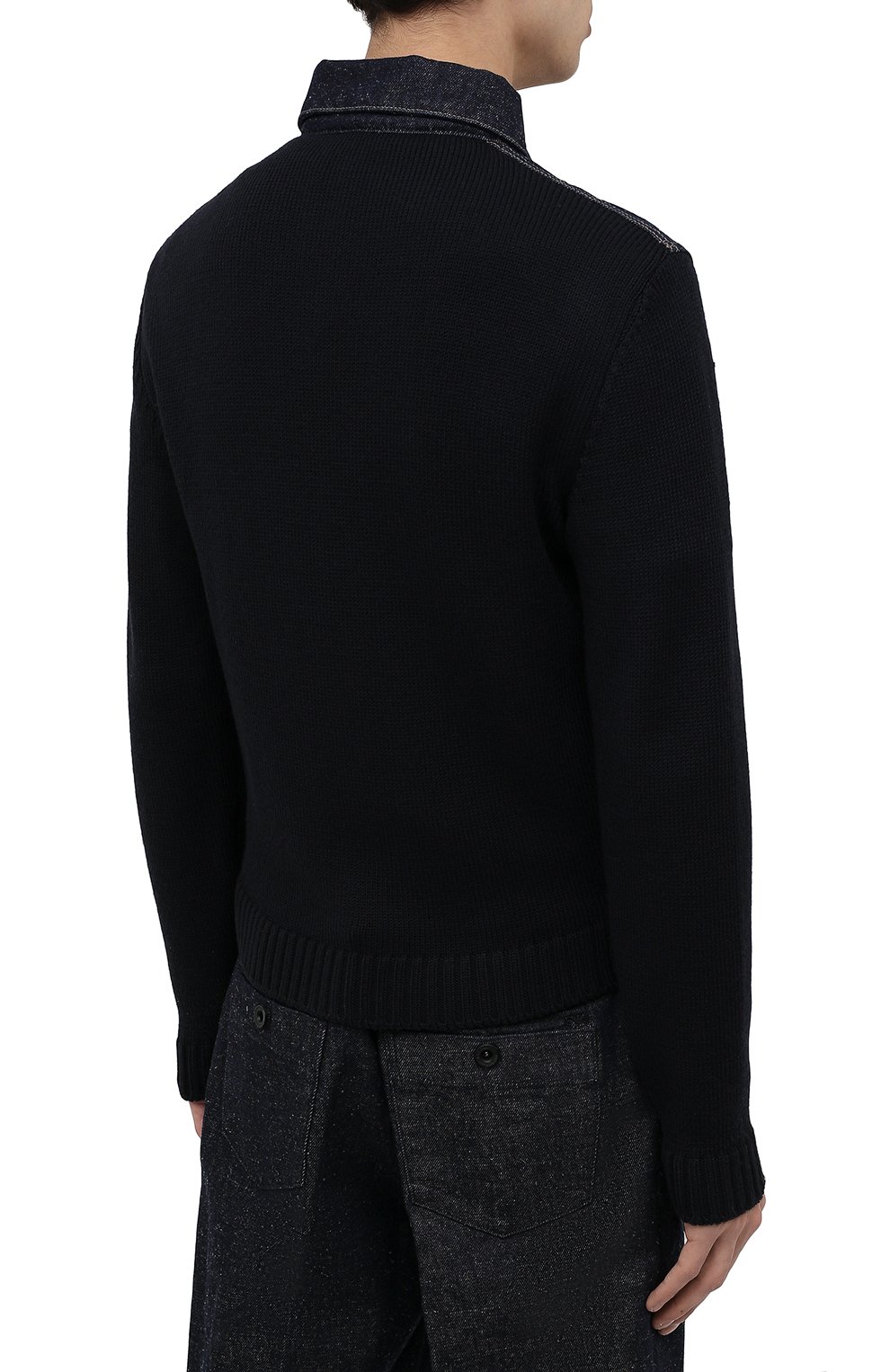 Комбинированная куртка EMPORIO ARMANI темно-синего цвета по цене 48350 руб., арт. 3L1BD9/1DL3Z, фото 4 Комбинированная куртка EMPORIO ARMANI, арт. 3L1BD9/1DL3Z, фото 4