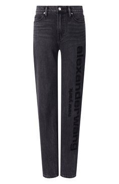 Женские джинсы ALEXANDER WANG темно-серого цвета, арт. 4DC1254691 | Фото 1 (Драгоценные камни: Проставлено; Материал сплава: Проставлено; Длина (брюки, джинсы): Стандартные; Материал внешний: Хлопок, Деним; Силуэт Ж (брюки и джинсы): Прямые; Детали: Делаве, Вышивка; Кросс-КТ: Деним; Стили: Гранж)