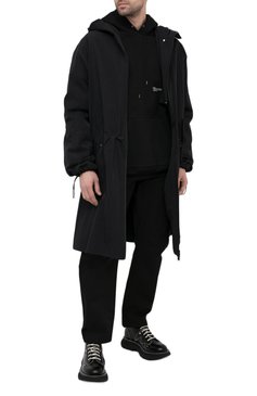 Мужские кожаные ботинки ALEXANDER MCQUEEN черного цвета, арт. 604253/WHZ81 | Фото 2 (Подошва: Массивная; Материал внутренний: Натуральная кожа; Каблук высота: Высокий; Мужское Кросс-КТ: Ботинки-обувь; Материал утеплителя: Без утеплителя; Драгоценные камни: Проставлено; Материа�л сплава: Проставлено; Материал внешний: Натуральная кожа)