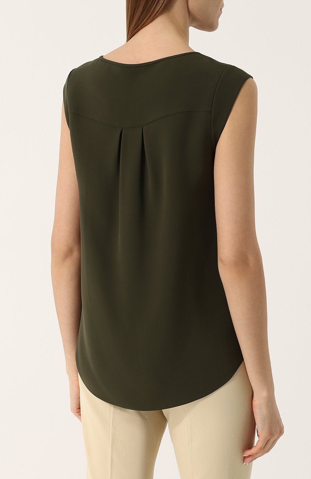 Однотонный шелковый топ свободного кроя LORO PIANA, арт. FAG3313, фото 4