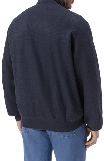 Кардиган изо льна и хлопка CORTIGIANI темно-синего цвета по цене 141000 руб., арт. 2AF610, фото 4 Кардиган изо льна и хлопка CORTIGIANI, арт. 2AF610, фото 4