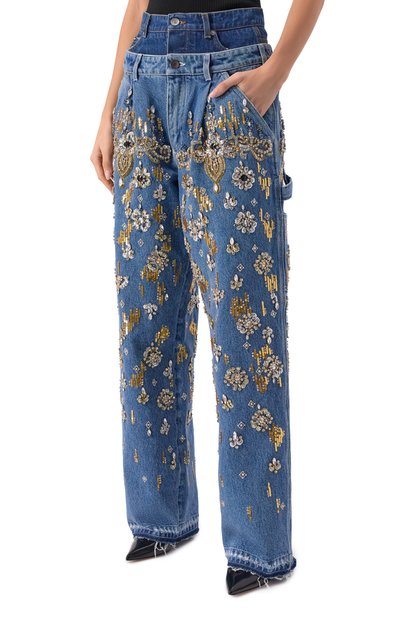Джинсы с отделкой стразами и пайетками DOLCE & GABBANA, арт. FTDF9Z/G80G1, фото 3