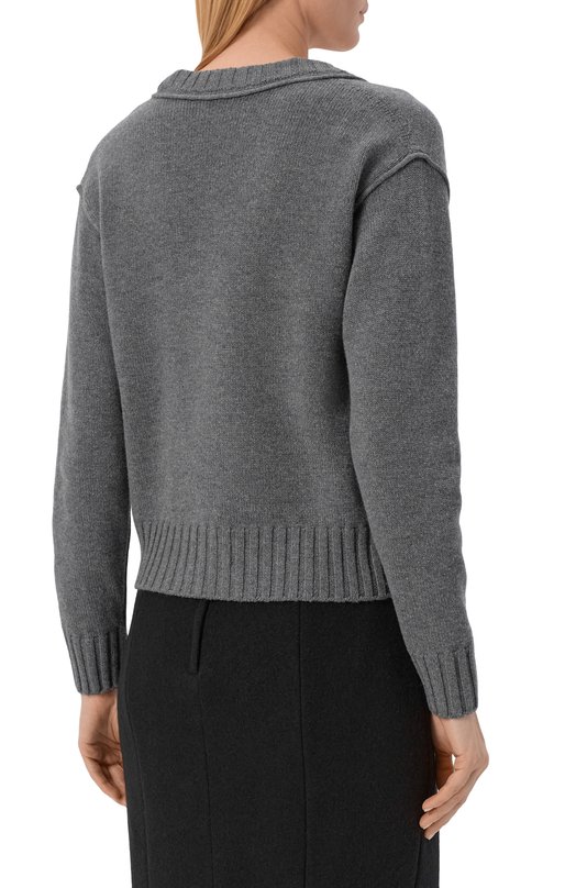 Кардиган из шерсти и кашемира Dolce & Gabbana FXVA9Z/JGMB1 Серый  FXVA9Z/JGMB1 Фото 4