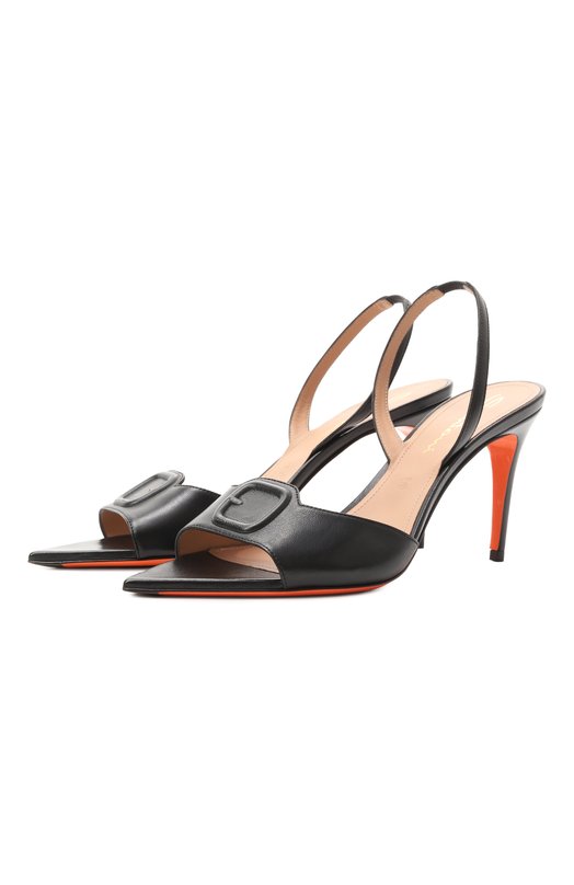 Кожаные босоножки Santoni WHEG71686HA2NKED Чёрный WHEG71686HA2NKED