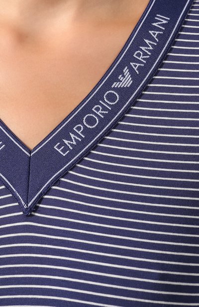 Хлопковый топ EMPORIO ARMANI синего цвета по цене 8995 руб., арт. 164317/0P219, фото 5 Хлопковый топ EMPORIO ARMANI, арт. 164317/0P219, фото 5