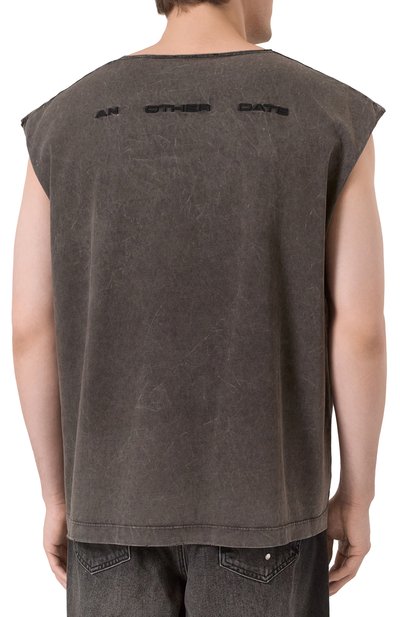 Хлопковая майка AN OTHER DATE темно-серого цвета по цене 17550 руб., арт. S25MA0DTA157, фото 4 Хлопковая майка AN OTHER DATE, арт. S25MA0DTA157, фото 4