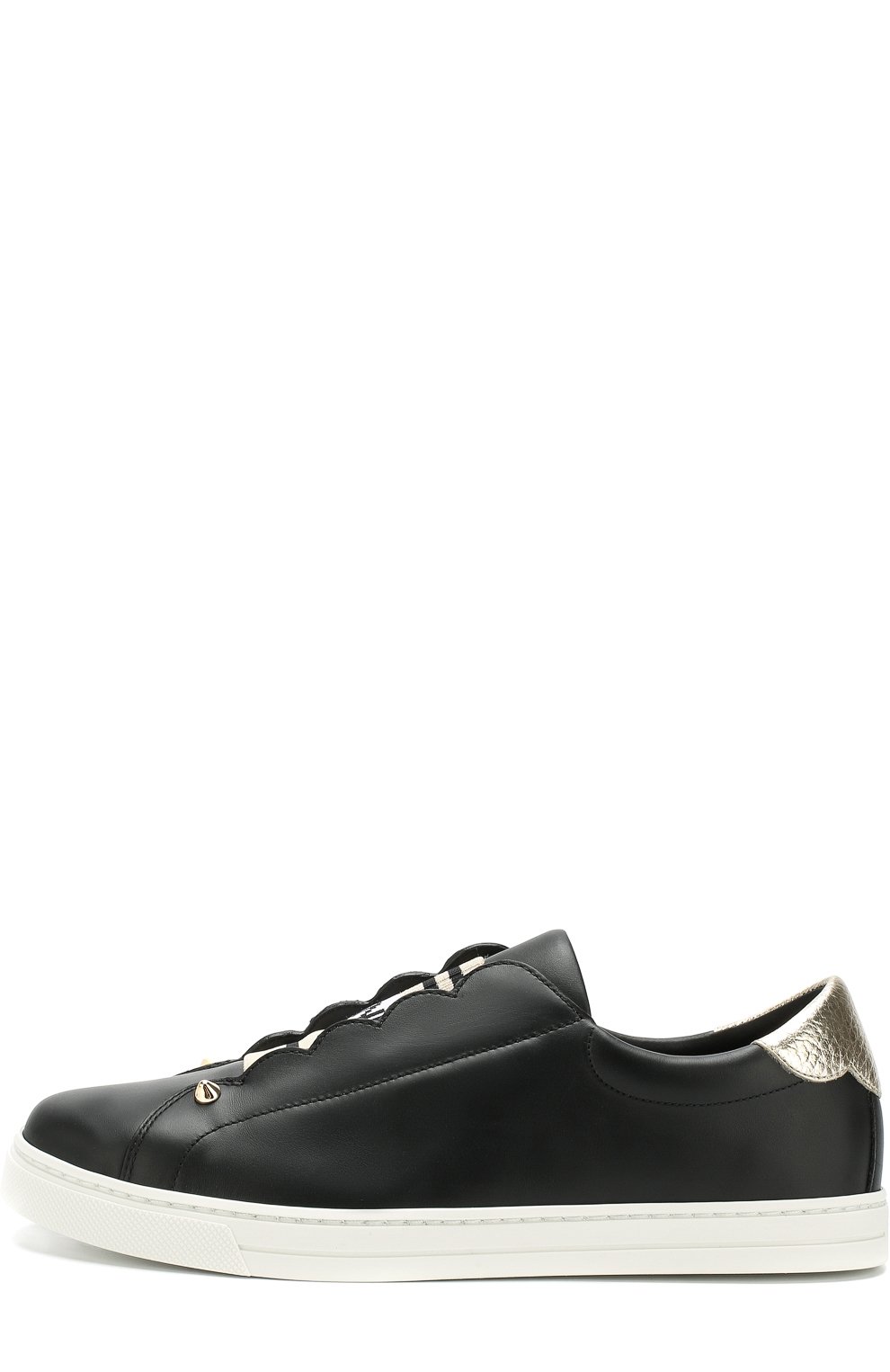 Кожаные кеды с эластичной лентой FENDI черного цвета по цене 40900 руб., арт. 8E6592 A36K, фото 3 Кожаные кеды с эластичной лентой FENDI, арт. 8E6592 A36K, фото 3